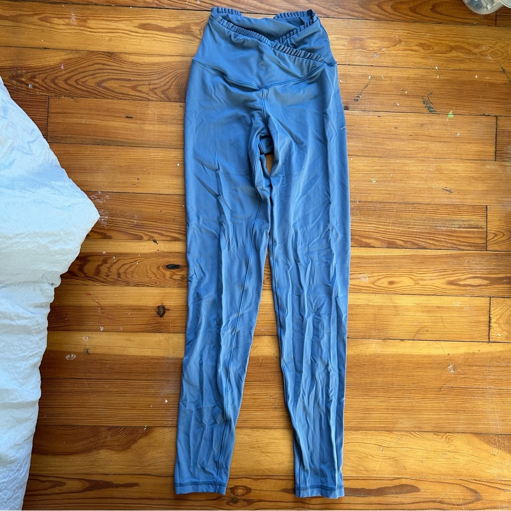 Aerie Ruffled Blue Leggings